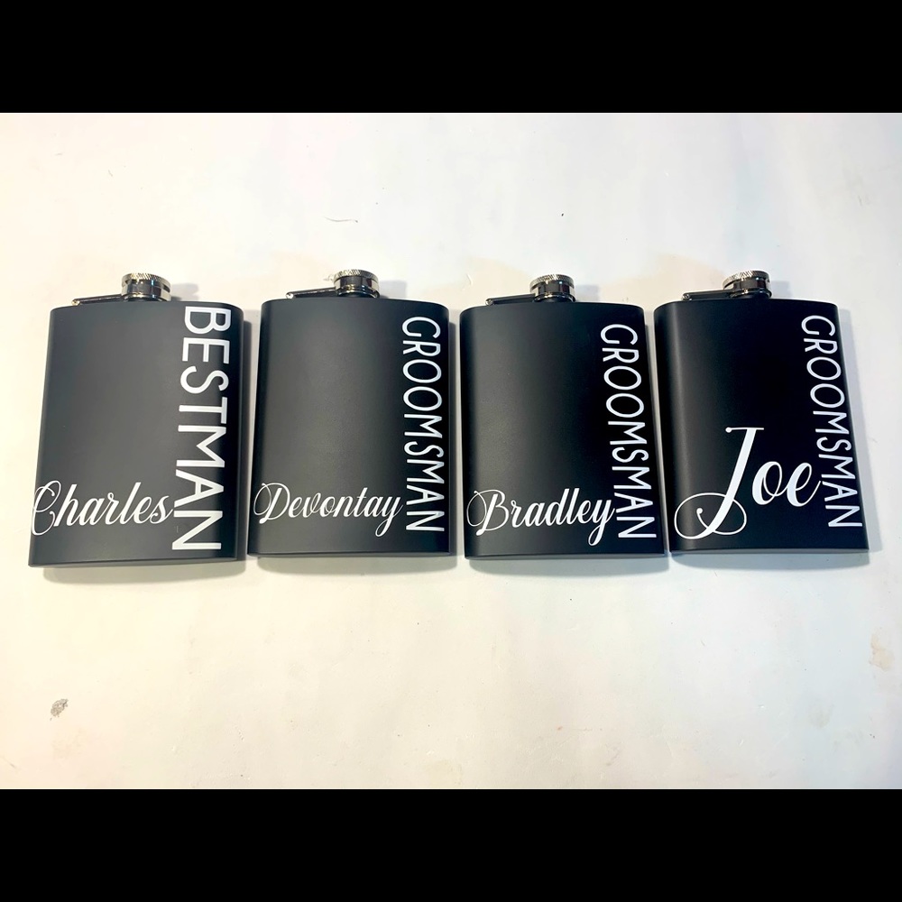Wedding  Bestman Groomsman Personalized Flask